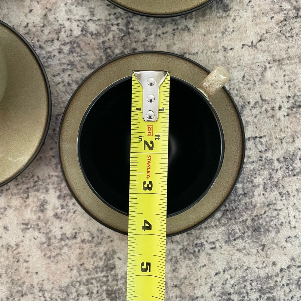 Pier 1 Imports Kioko Stoneware Tea Cups Set Hand‎ Painted Artsy Coffee